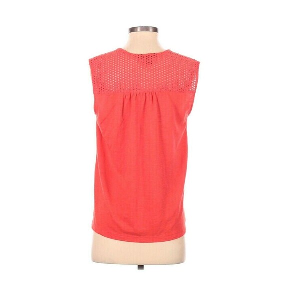 Banana Republic Factory Tank Womens Small Pink Linen Sleeveless V Neck Mesh - Picture 4 of 8